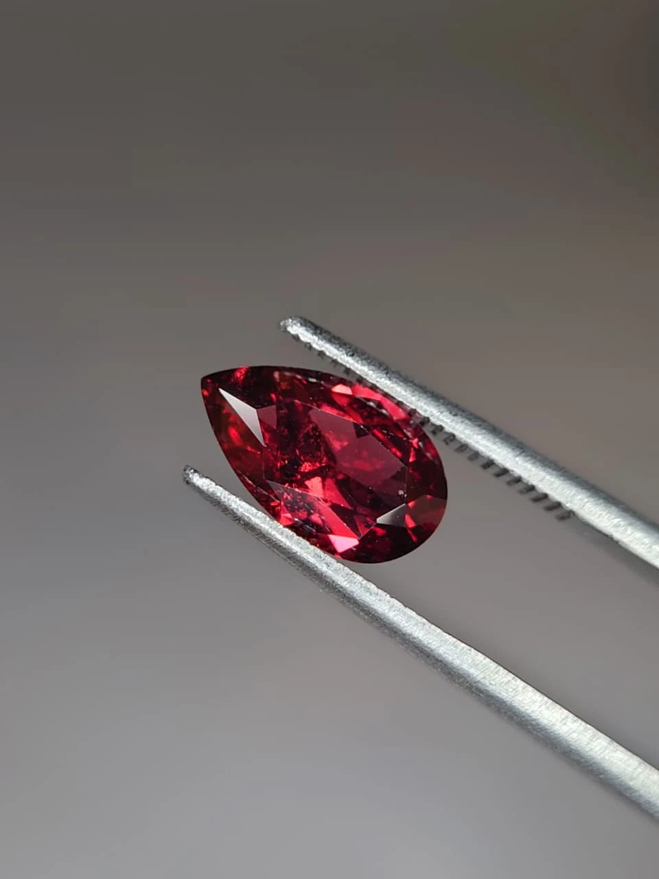 2ct Pear Faceted Natural Malaya Garnet from Tanzania — view 4